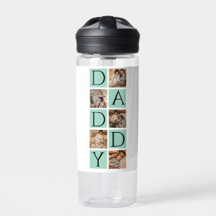 Custom Daddy Photo Collage Water Bottle