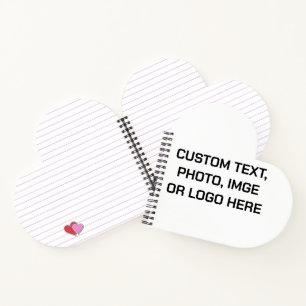 Custom Daily Diary Heart Shaped Notebook