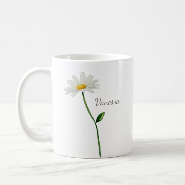 custom daisy personalized chic coffee mug (Left)