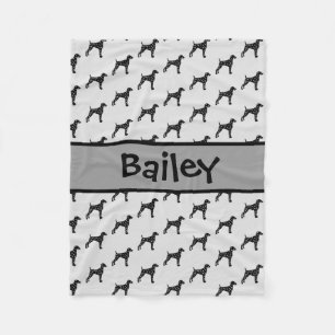 Custom Dalmatian Dog Silhouette Fleece Blanket