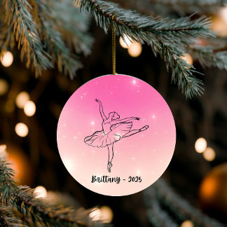 Custom Dance Ornaments, Personalized Ballet Gift Ceramic Ornament