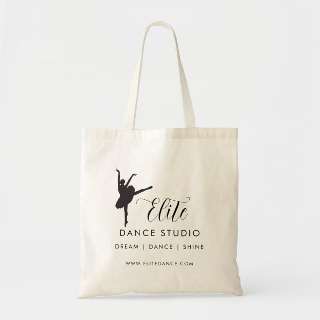 Custom Dance Studio Logo Personalized Team Gift Tote Bag (Front)