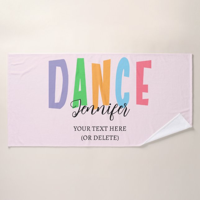 Custom dancer’s name – Colourful dance style Bath Towel (Bath Towel)