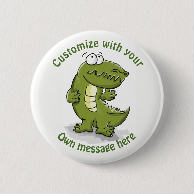 Custom Dancing Crocodile Cartoon 2 Inch Round Button (Front)
