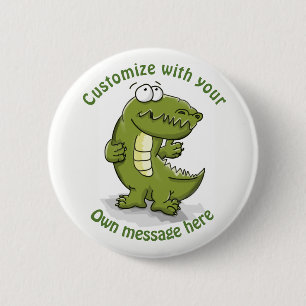 Custom Dancing Crocodile Cartoon 2 Inch Round Button