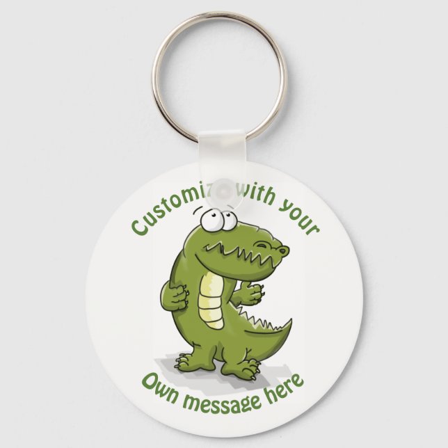 Custom Dancing Crocodile Cartoon Keychain (Front)