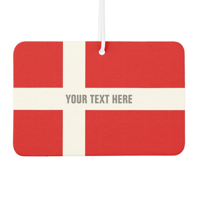 Custom Danish flag car air freshener (Front)