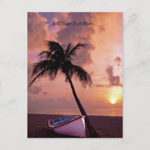 Custom Dark Beach Sunset Postcard