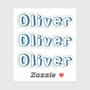 Custom Dark Blue Kids Name Sticker