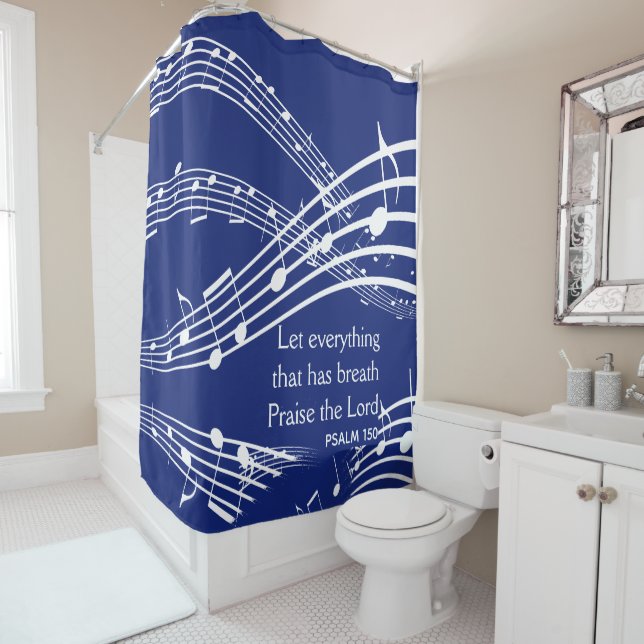 Custom Dark Blue Music Notes Christian (In Situ)