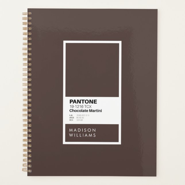 Custom Dark Brown Notebook | Personalized Chocolat Planner (Front)