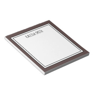 Custom Dark Brown White Editable Colour Notepad