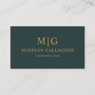 Custom Dark Forest Green Gold Solid Professional Business Card