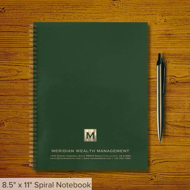 Custom Dark Green Gold Monogram Notebook (Creator Uploaded)