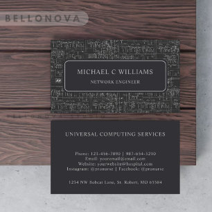 Custom Dark Grey Black White Digital Binary Codes Business Card