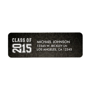 Custom Dark Grey Damask Class of 2015
