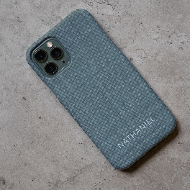 Custom Dark Teal Blue Grey Texture Pattern Case-Mate iPhone Case (Creator Uploaded)