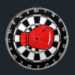 Custom dartboard with red boxing glove logo<br><div class="desc">Custom dartboard with red boxing glove logo. Personalize with text optionally. Great for home,  club,  gym,  bar,  pub etc.</div>