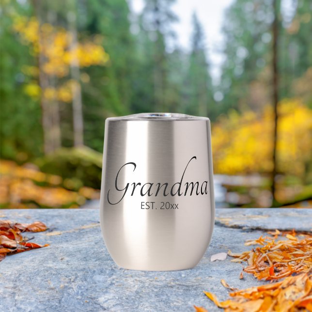 Custom Date Established Grandma Black Script (Outdoor (Rotated))