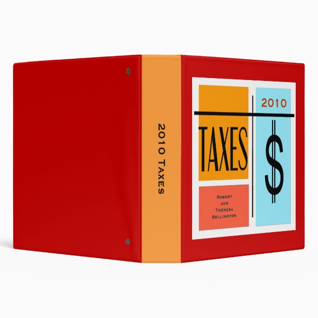 Custom Date Tax Record File Binder (Background)