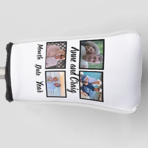 Custom Date Wedding Anniversary 4 Photo Collage  Golf Head Cover