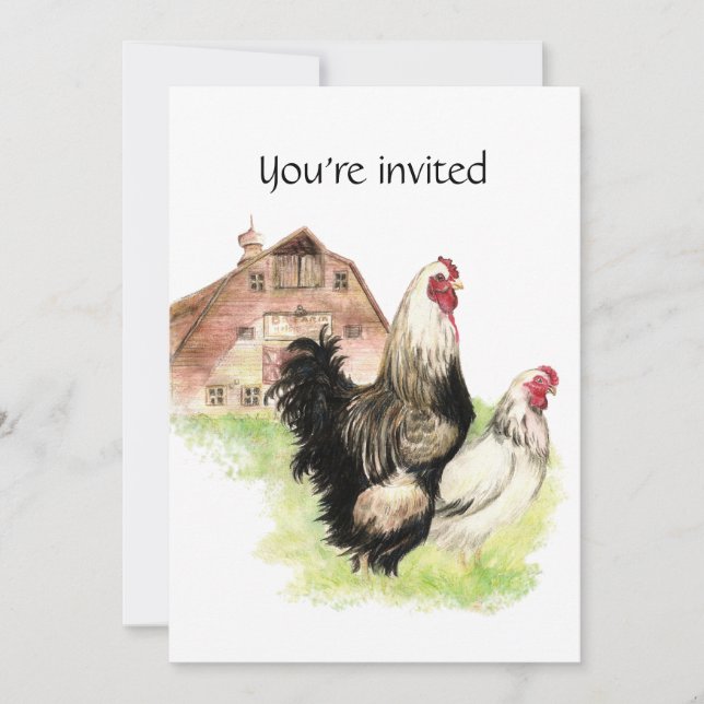 Custom Dated Birthday Party  Chicken farm Invitati Invitation (Front)