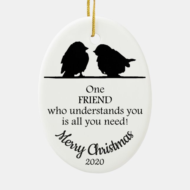 Custom Dated Christmas Friend Understands You Ceramic Ornament (Back)