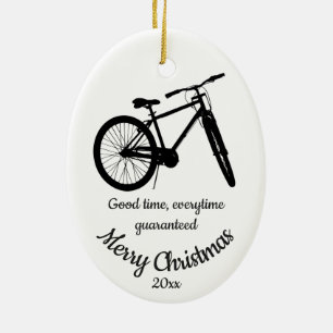 Custom Dated Christmas Mountain Biking Quote Ceram Ceramic Ornament