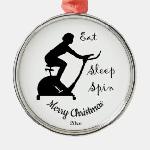 Custom Dated Christmas Spinning class, cycle  Metal Ornament