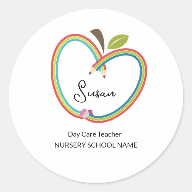 Custom Daycare Teacher stickers  (Front)