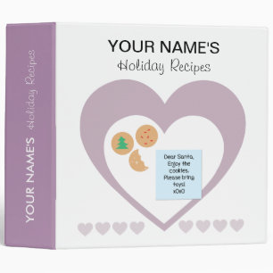 Custom Dear Santa Holiday Recipe Book Binder