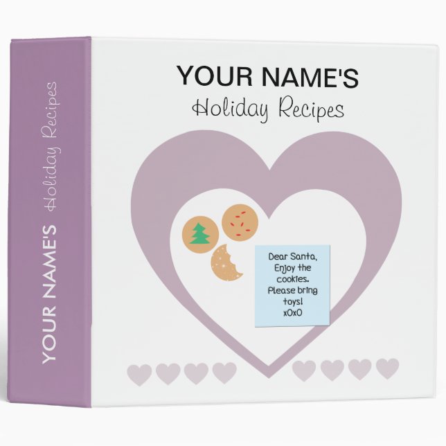 Custom Dear Santa Holiday Recipe Book Binder (Front/Spine)