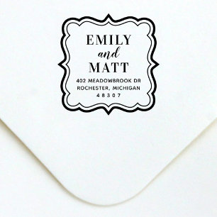 Custom Decorative Couple Monogram Return Address Self-inking Stamp