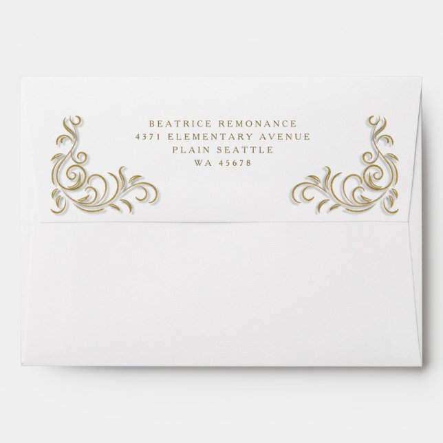 Custom decorative envelope with return address (Back (Top Flap))
