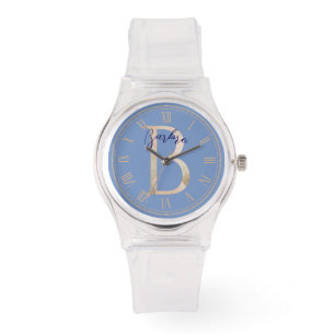 Custom decorative glitter B Colourful Blue Watch