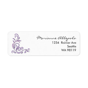 Custom decorative scroll return address