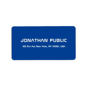 Custom Deep Blue Modern Simple Template Address Label