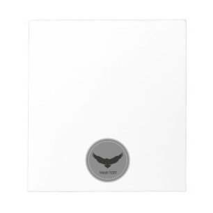 Custom deep dark gray simple clean eagle  notepad