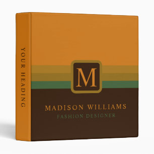 Custom Deep Yellow Orange Green Brown Colour Block Binder