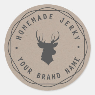 Custom Deer Head Stag Homemade Jerky Label