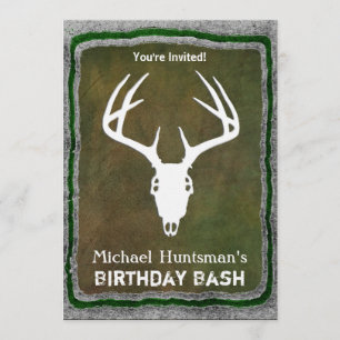 Custom Deer Hunting Skull Invitation