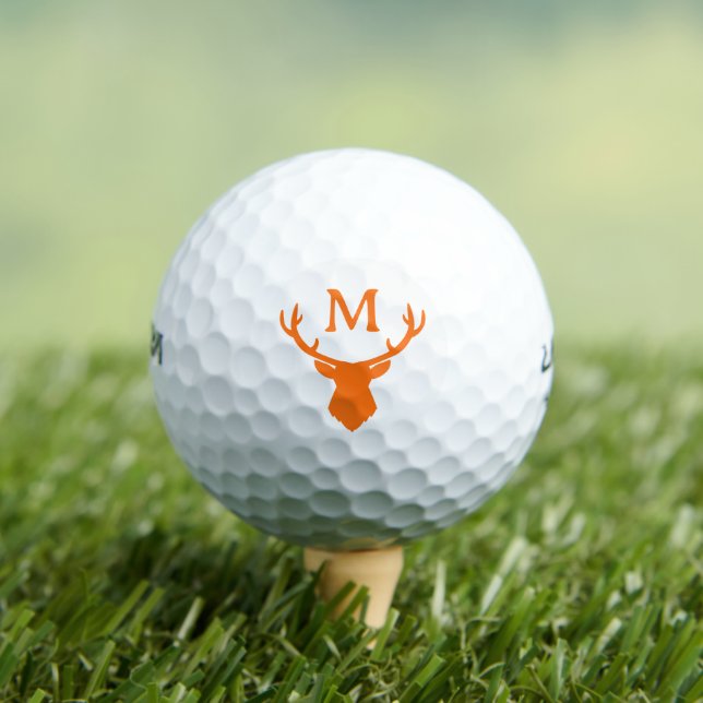 Custom Deer Monogram  Golf Balls (Insitu Tee)