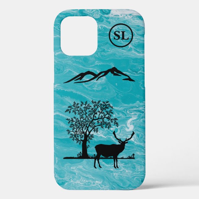 Custom Deer Silhouette Apple iPhone 12 Case (Back)