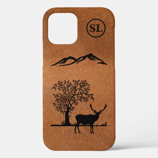 Custom Deer Silhouette Apple iPhone 12 Case (Back)