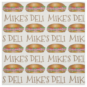 Custom Deli Restaurant Sub Hoagie Ham Sandwich Fabric