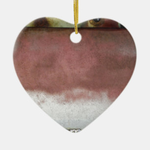 custom deluxe pink and white ceramic ornament