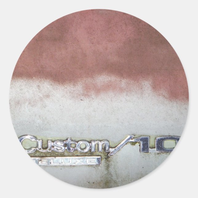 custom deluxe pink and white classic round sticker (Front)