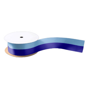 Custom Denim Blue and Earth Dark Blue Colors Satin Ribbon