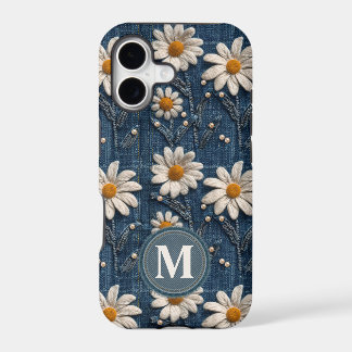 Custom Denim Daisy Initial Phone Case