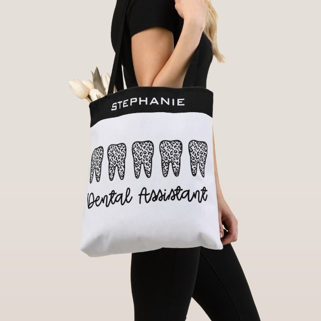 Custom Dental Assistant | Assistant Dentist Gifts Tote Bag (Close Up)